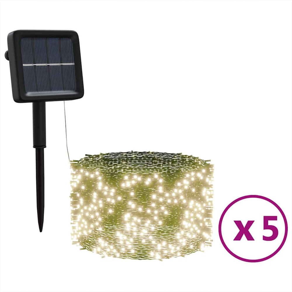 vidaXL Solar String Lights 5 pcs. 5x200 LED Warm White Indoor Outdoor