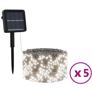 vidaXL Solar String Lights 5 pcs. 5x200 LED Cold White Indoor Outdoor