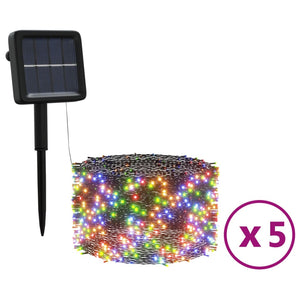 vidaXL Solar String Lights 5 pcs. 5x200 LED Multicolor Indoor Outdoor