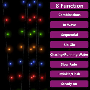 vidaXL Solar String Lights 5 pcs. 5x200 LED Multicolor Indoor Outdoor