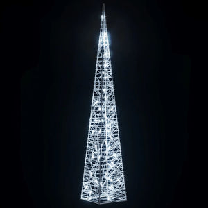 vidaXL Acrylic LED Light Cone Decoration Cold White 90 cm