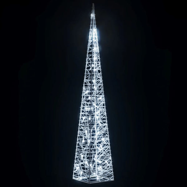 vidaXL Acrylic LED Light Cone Decoration Cold White 90 cm