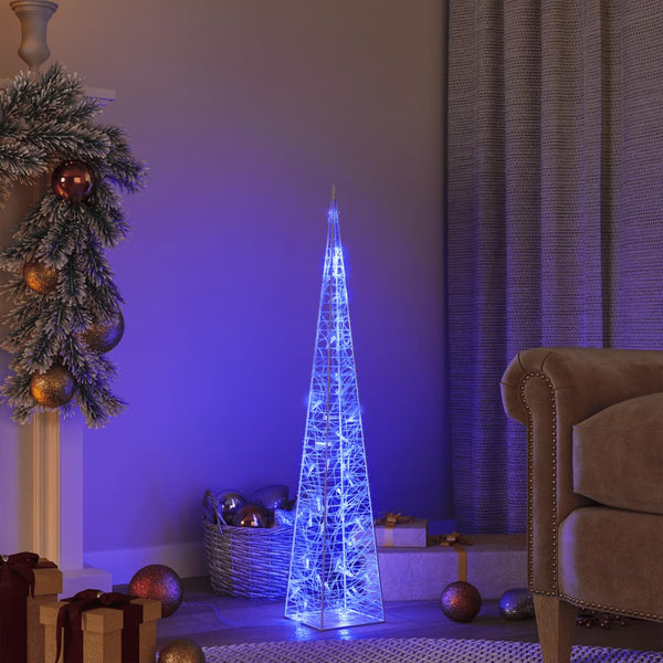vidaXL Acrylic LED Light Cone Decoration Blue 90 cm
