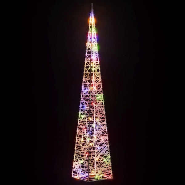 vidaXL LED Acrylic Cone Decoration Multicolored 90 cm