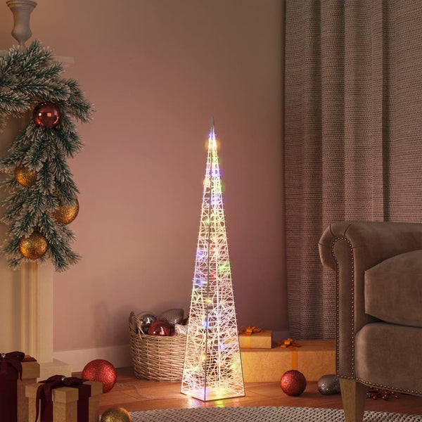 vidaXL LED Acrylic Cone Decoration Multicolored 90 cm