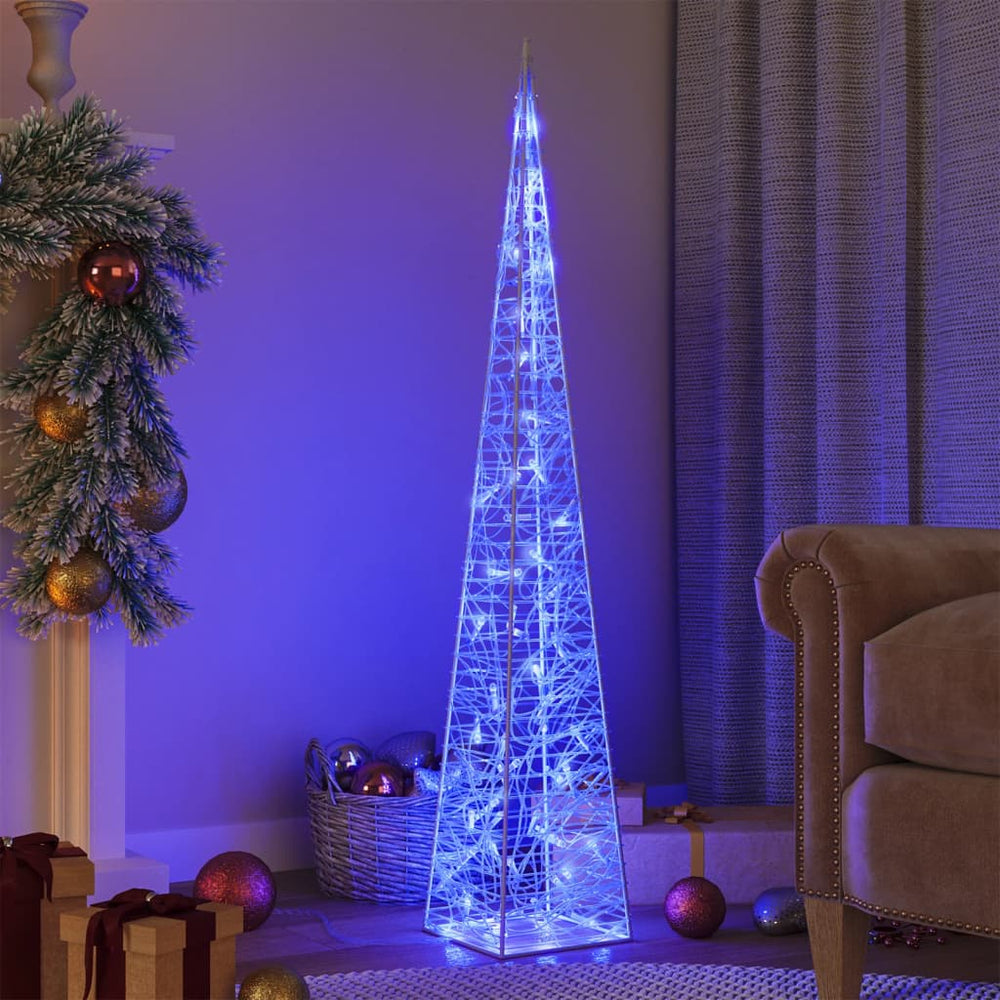 vidaXL LED Acrylic Cone Decoration Blue 120 cm