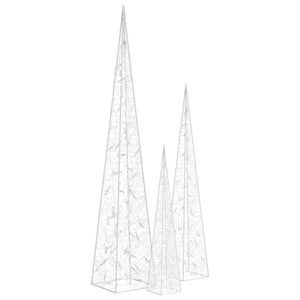 vidaXL LED Light Cone Set Acrylic Decoration Cool White 60/90/120 cm