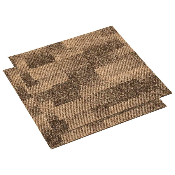 vidaXL Floor Carpet Tiles 20 pcs Brown 50 x 50 cm PP