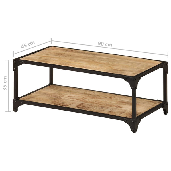 vidaXL Coffee Table 90x45x35 cm Rough Solid Mango Wood