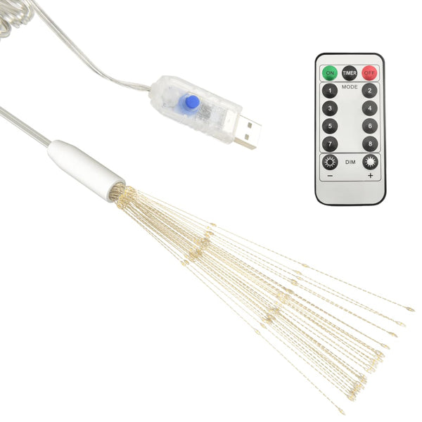 vidaXL Fireworks Lights 10 pcs. Christmas Decoration Warm White 20cm 1400LEDs