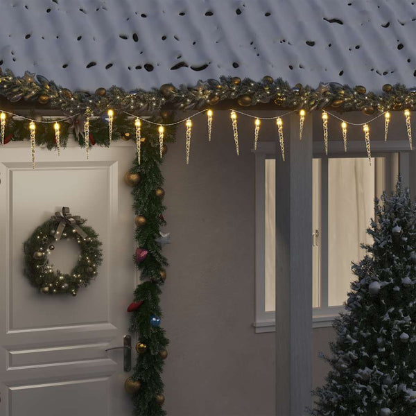 vidaXL 40-piece Icicle Light Chain Warm White Acrylic Remote Control