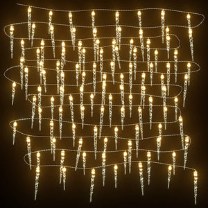 vidaXL 40-piece Icicle Light Chain Warm White Acrylic Remote Control