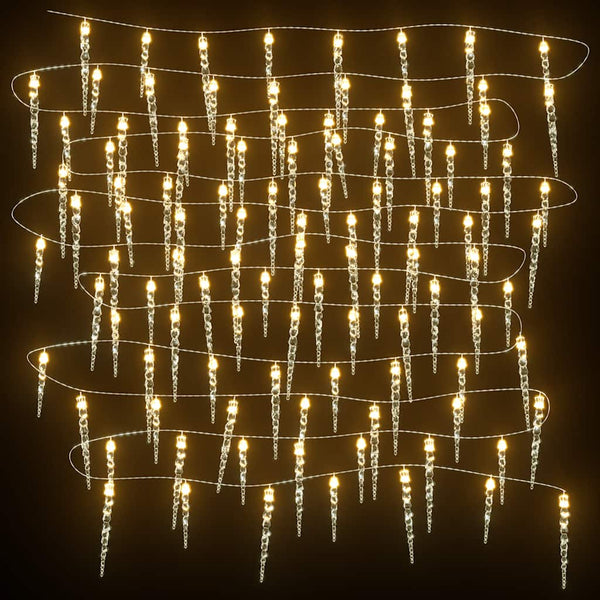 vidaXL 40-piece Icicle Light Chain Warm White Acrylic Remote Control