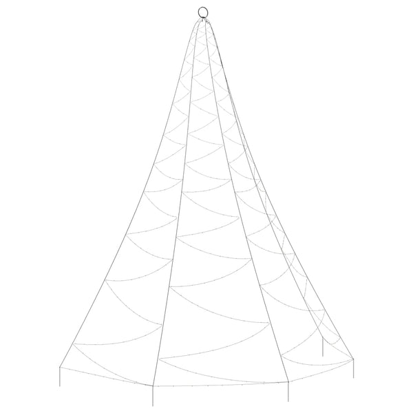 vidaXL Wall Christmas Tree with Metal Hooks 260 LED Warm White 3 m