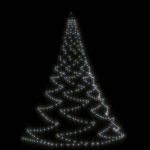 vidaXL Wall Christmas Tree with Metal Hooks 260 LED Cold White 3 m