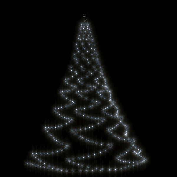 vidaXL Wall Christmas Tree with Metal Hooks 260 LED Cold White 3 m