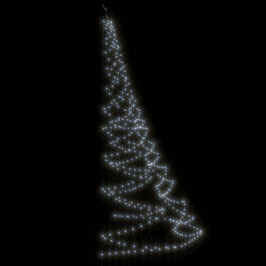 vidaXL Wall Christmas Tree with Metal Hooks 260 LED Cold White 3 m