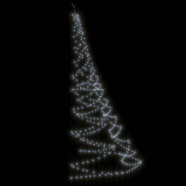 vidaXL Wall Christmas Tree with Metal Hooks 260 LED Cold White 3 m