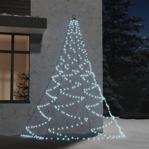 vidaXL Wall Christmas Tree with Metal Hooks 260 LED Cold White 3 m