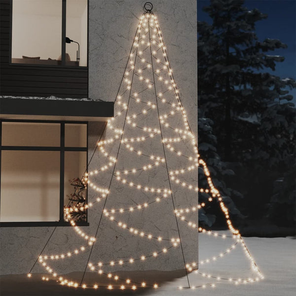 vidaXL LED Wall Tree with Metal Hooks 720 LEDs Warm White 5m Indoor Outdoor