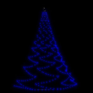 vidaXL LED Wall Christmas Tree with Metal Hooks 720 LEDs Blue 5 m Indoor Outdoor