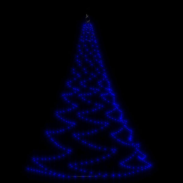 vidaXL LED Wall Christmas Tree with Metal Hooks 720 LEDs Blue 5 m Indoor Outdoor