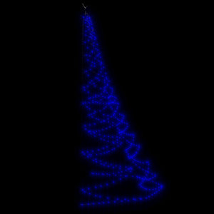 vidaXL LED Wall Christmas Tree with Metal Hooks 720 LEDs Blue 5 m Indoor Outdoor