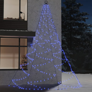 vidaXL LED Wall Christmas Tree with Metal Hooks 720 LEDs Blue 5 m Indoor Outdoor