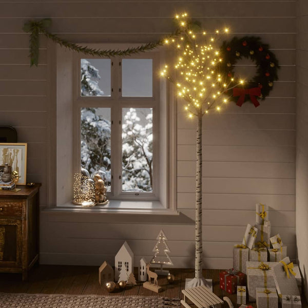 vidaXL Christmas Tree 200 LEDs 2.2 m Warm White Indoor Outdoor