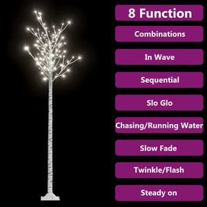 vidaXL Christmas Tree 200 LEDs 2.2 m Cool White Indoor Outdoor