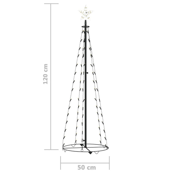 vidaXL Christmas Tree Cone Shape 70 LEDs Decor Warm White 50x120 cm