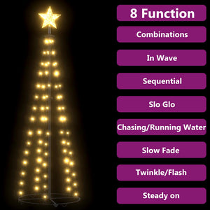 vidaXL Cone-Shaped Christmas Tree 84 LEDs Decoration Warm White 50x150 cm