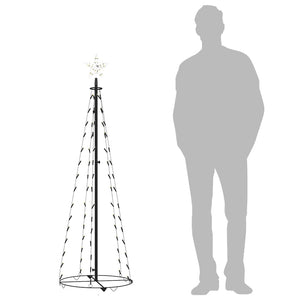vidaXL Cone-Shaped Christmas Tree 84 LEDs Decoration Warm White 50x150 cm