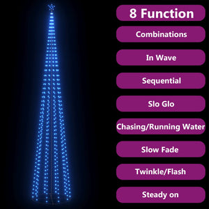 vidaXL Cone-shaped Christmas Tree 752 LEDs Decoration Blue 160x500 cm