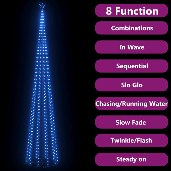 vidaXL Cone-shaped Christmas Tree 752 LEDs Decoration Blue 160x500 cm