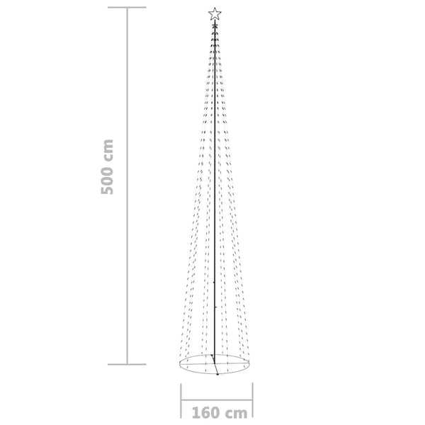 vidaXL Cone-shaped Christmas Tree 752 LEDs Decoration Blue 160x500 cm