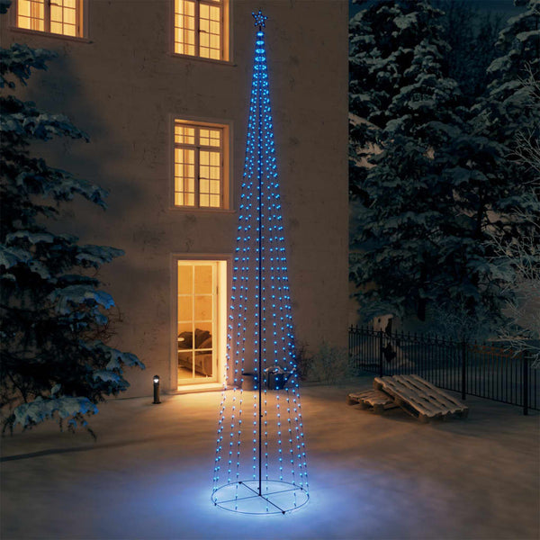 vidaXL Cone-shaped Christmas Tree 752 LEDs Decoration Blue 160x500 cm