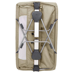 vidaXL Baby Cot with Mattress Taupe Linen Fabric