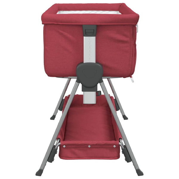 vidaXL Baby Cot with Mattress Red Linen