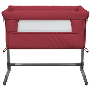 vidaXL Baby Cot with Mattress Red Linen