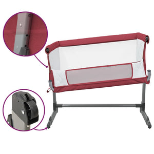 vidaXL Baby Cot with Mattress Red Linen