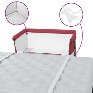 vidaXL Baby Cot with Mattress Red Linen