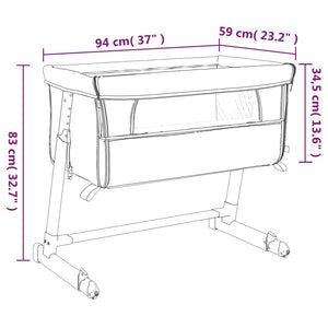 vidaXL Baby Cot with Mattress Red Linen