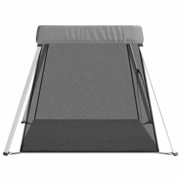 vidaXL Playpen with Mattress Light Grey Linen Fabric