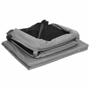vidaXL Playpen with Mattress Light Grey Linen Fabric
