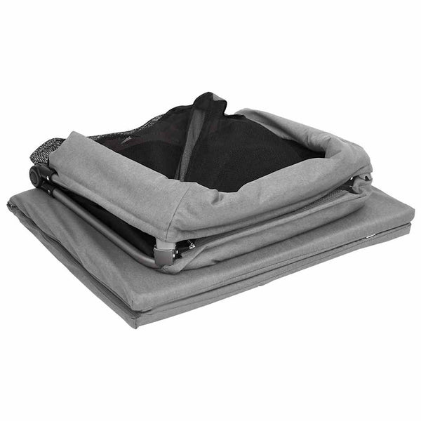 vidaXL Playpen with Mattress Light Grey Linen Fabric