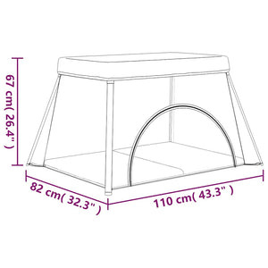 vidaXL Playpen with Mattress Light Grey Linen Fabric