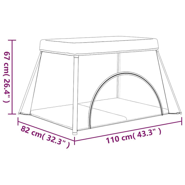 vidaXL Playpen with Mattress Light Grey Linen Fabric