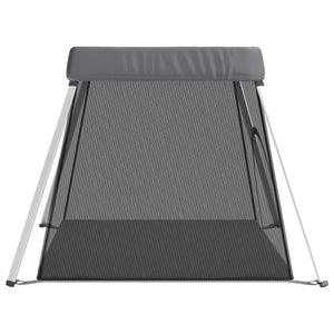 vidaXL Baby Playpen with Mattress Dark Grey Linen Fabric