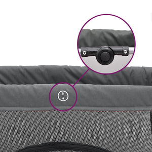 vidaXL Baby Playpen with Mattress Dark Grey Linen Fabric